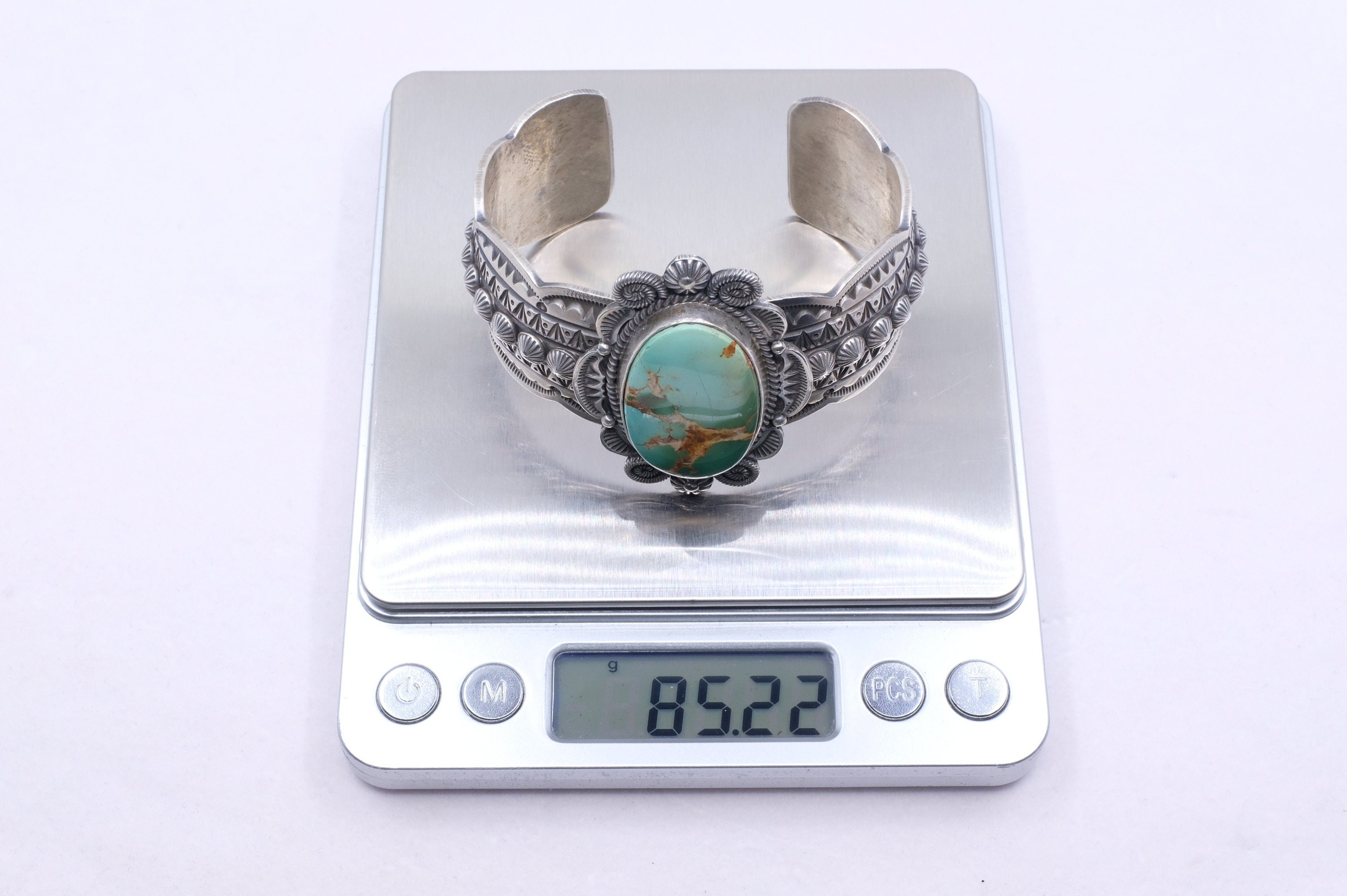 Sterling Silver Royston Turquoise M&R Calladitto Navajo Cuff Bracelet