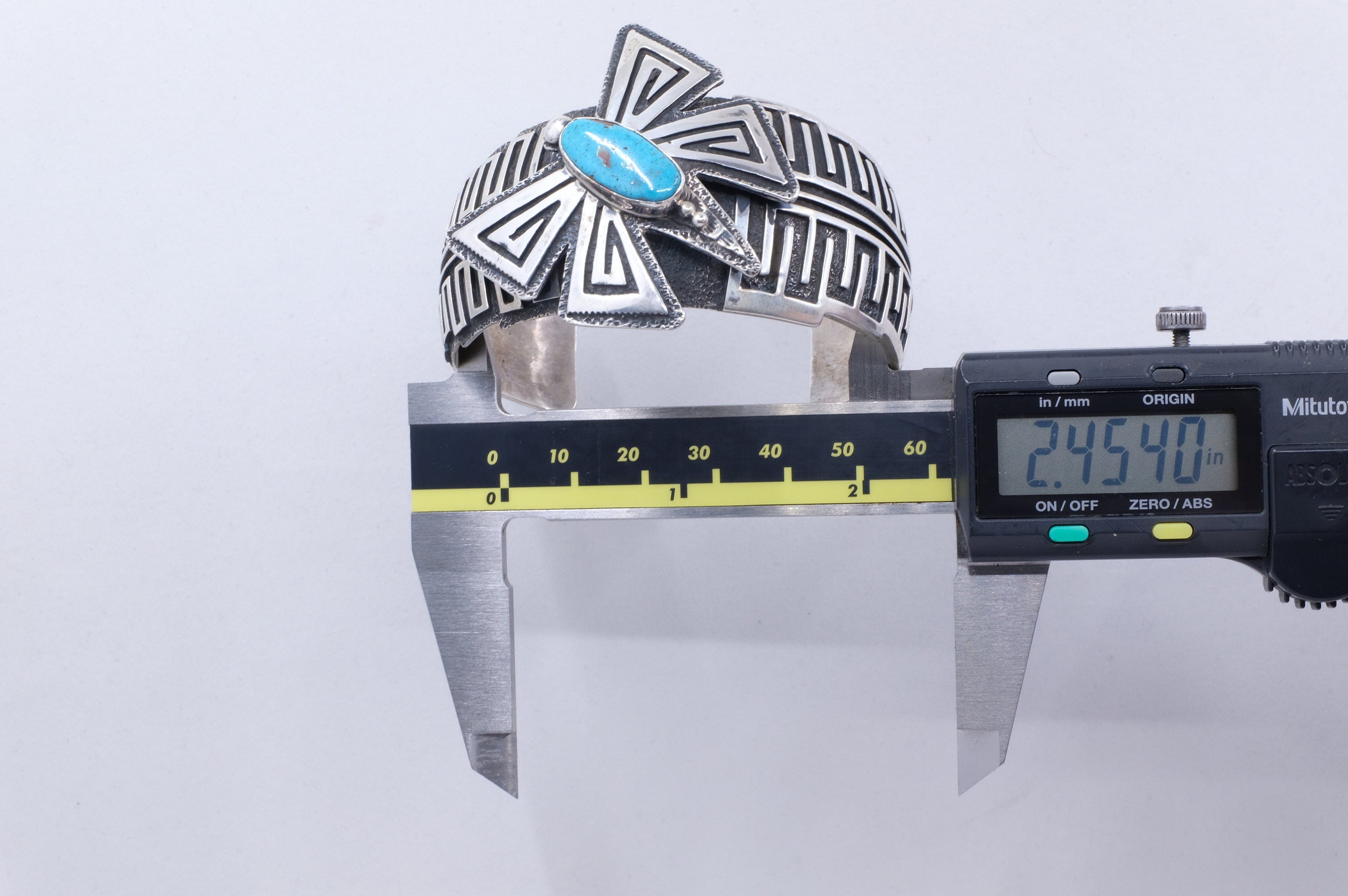 Sterling Silver Turquoise Charles Johnson Navajo Cuff Bracelet