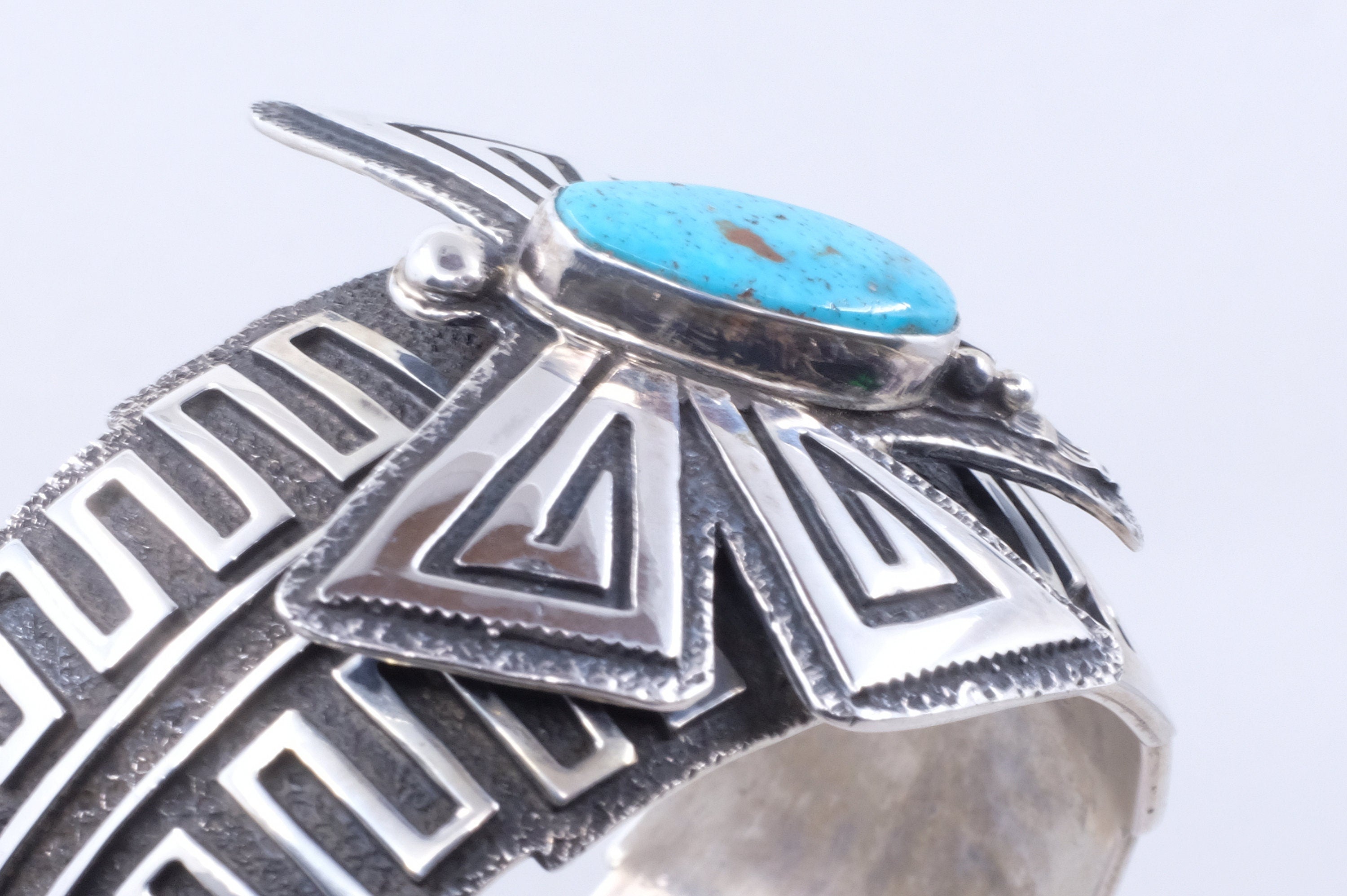 Sterling Silver Turquoise Charles Johnson Navajo Cuff Bracelet