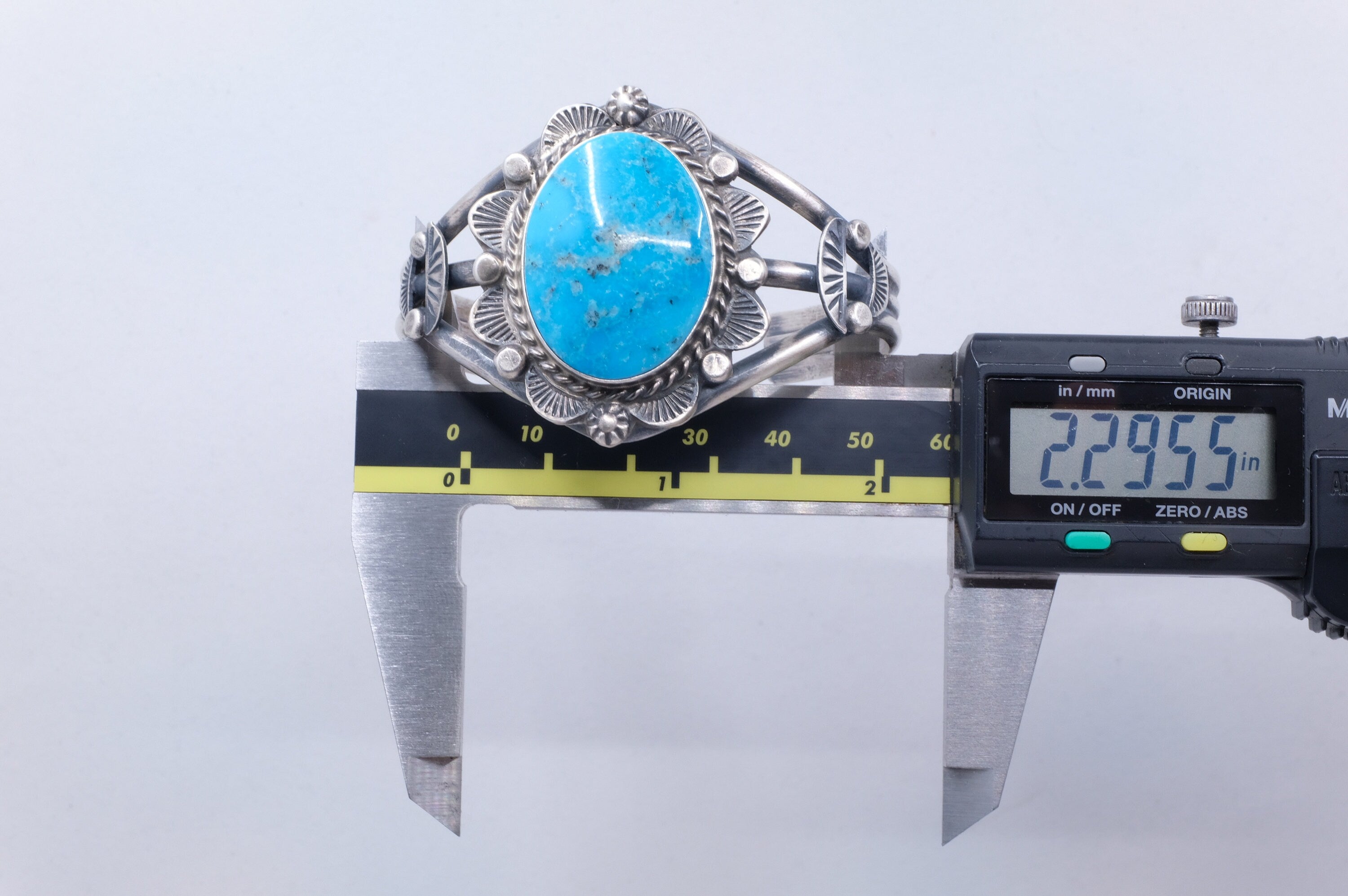 Sterling Silver Turquoise Betta Lee Navajo Cuff Bracelet