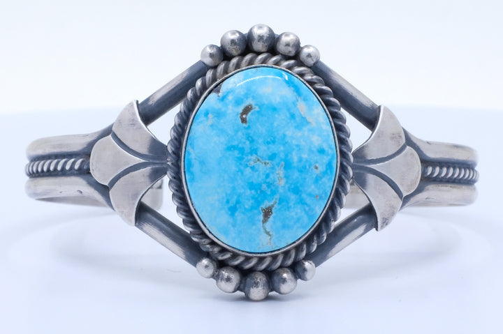 Sterling Silver Turquoise Mary Ann Spencer Navajo Cuff Bracelet