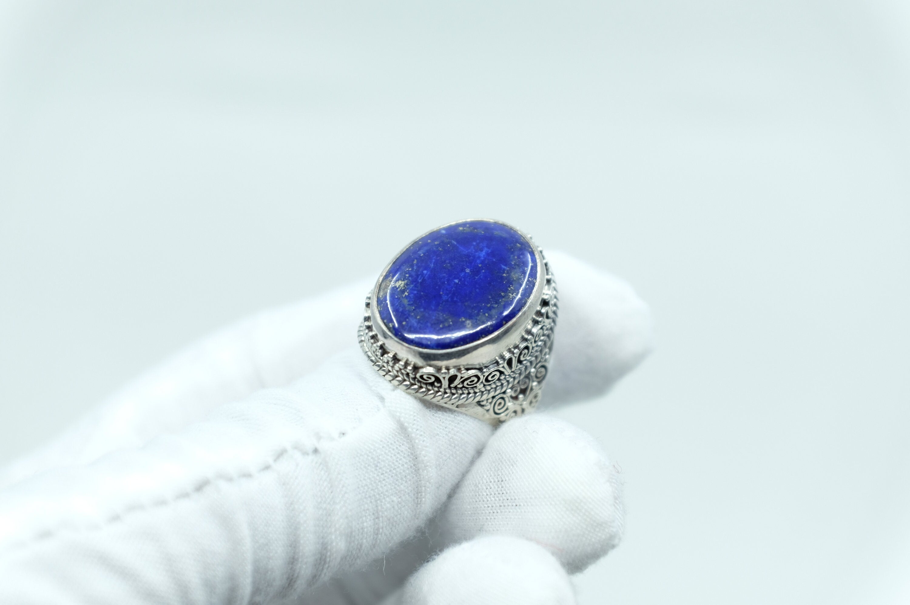 Sterling Silver Balinese Lapis Ring