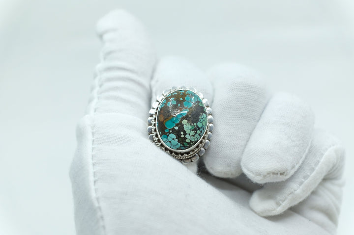 Sterling Silver Hubei Turquoise Balinese Ring