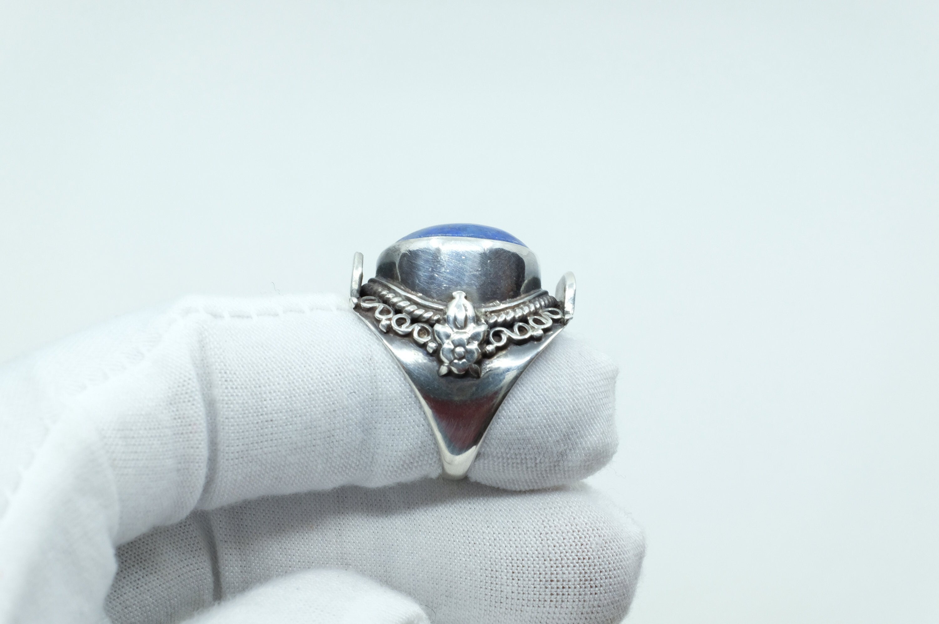 Sterling Silver Lapis Tibetan Ring