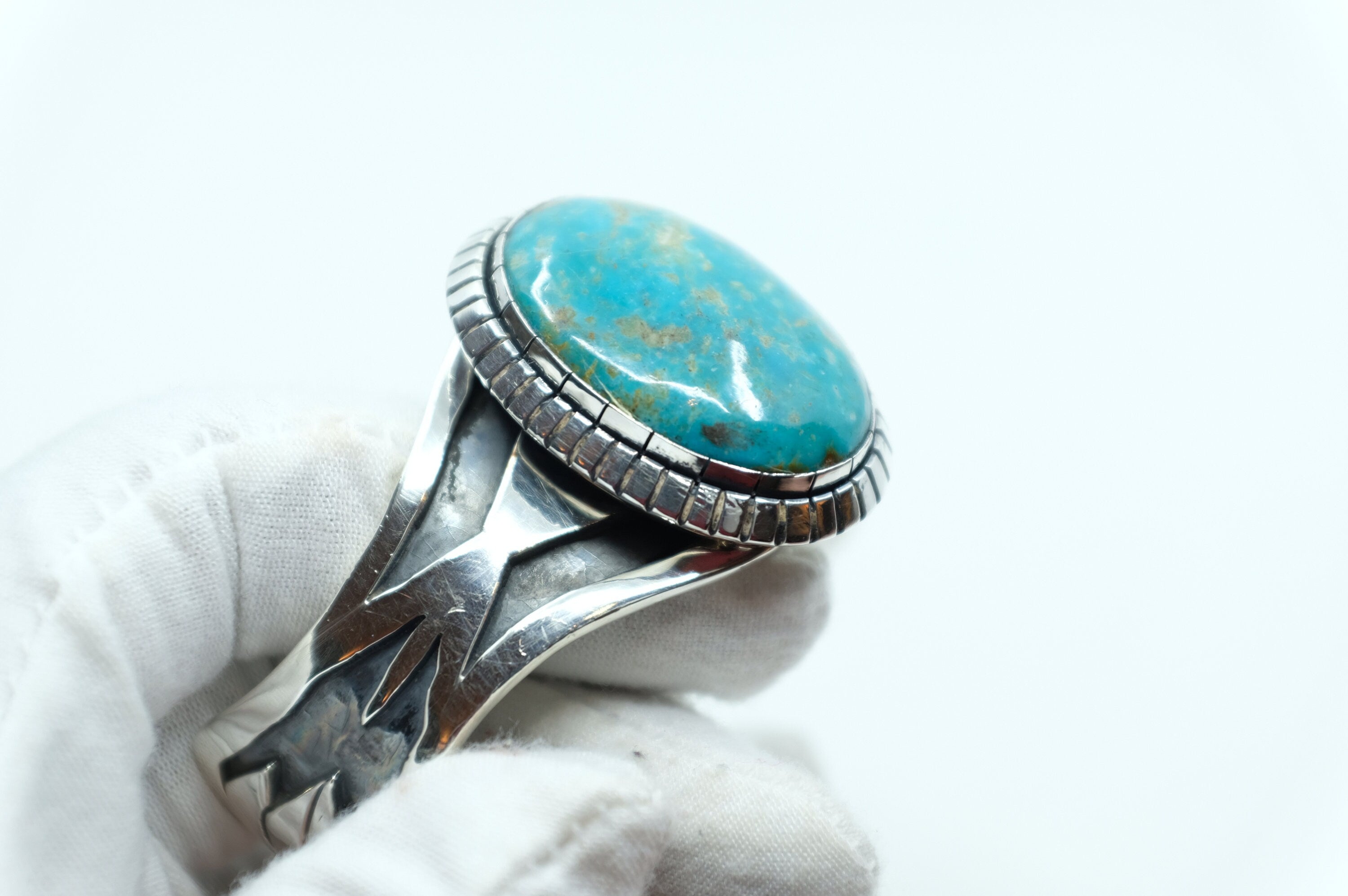 Sterling Silver Nacozari Turquoise Navajo Cuff