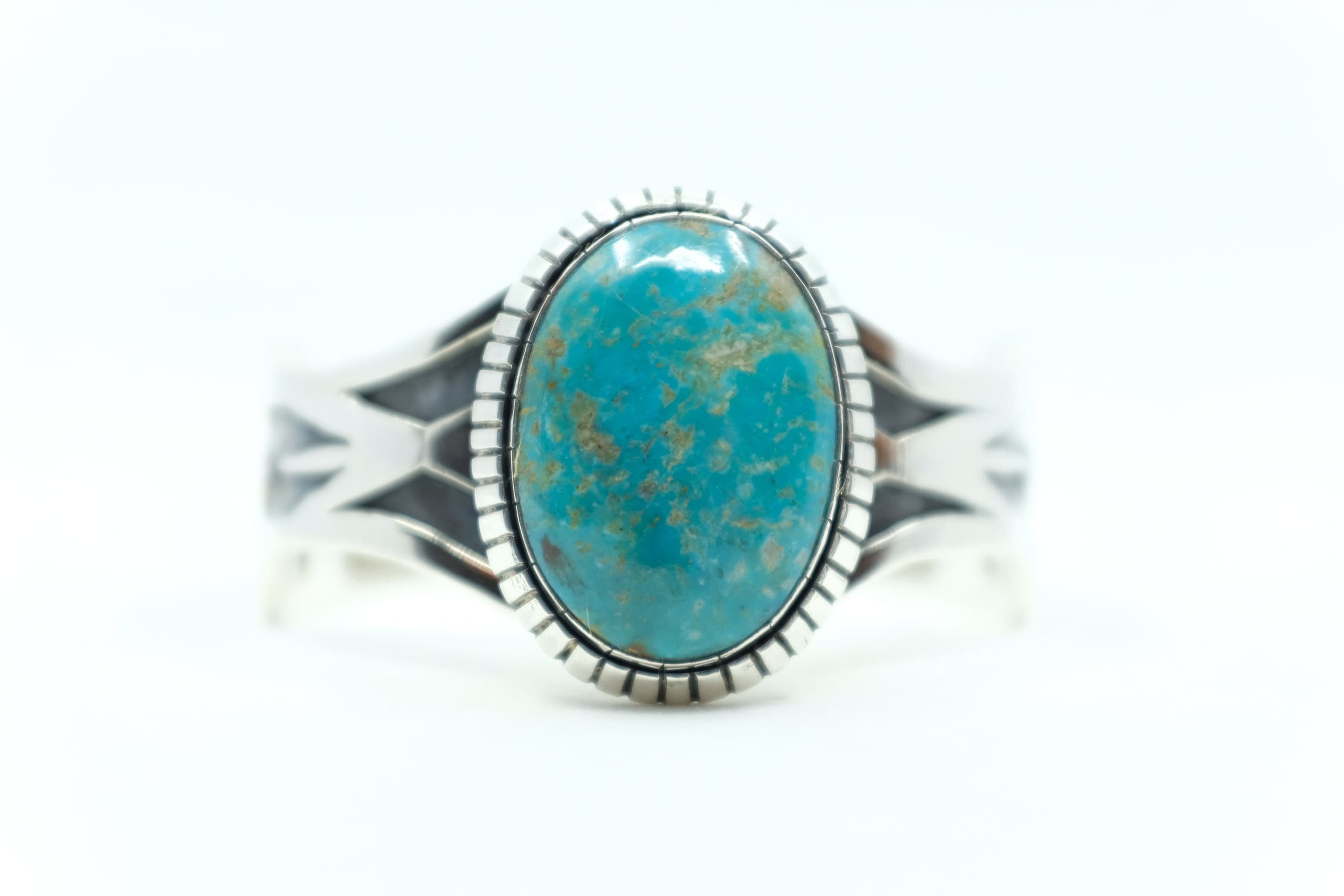 Sterling Silver Nacozari Turquoise Navajo Cuff