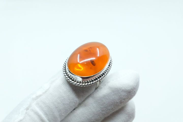 Sterling Silver Amber Ring