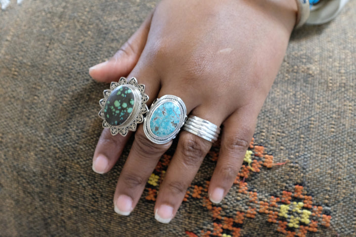 Sterling Silver Turquoise Tibetan Ring