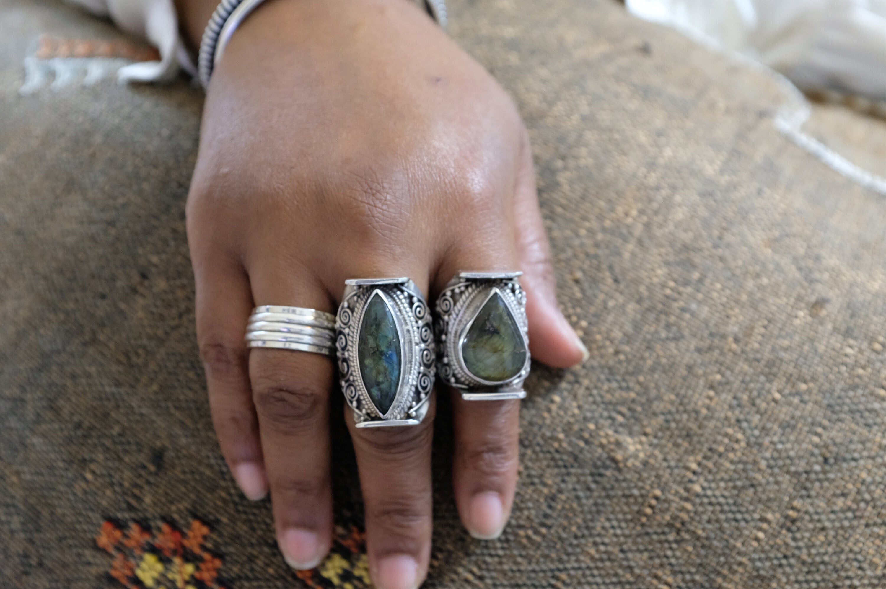 Sterling Silver Tibetan Labradorite Ring