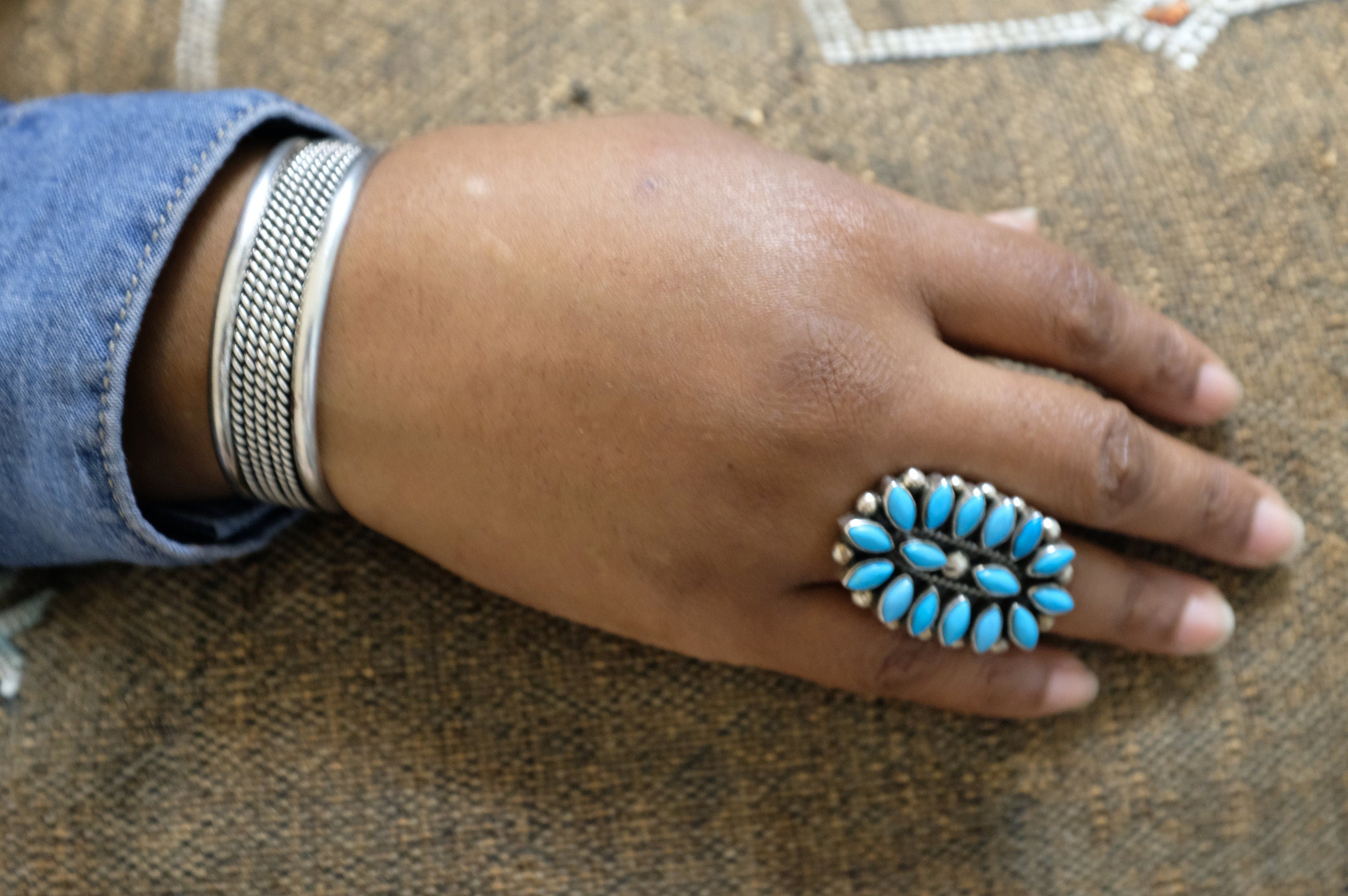 Sterling Silver Tahe Navajo Cuff