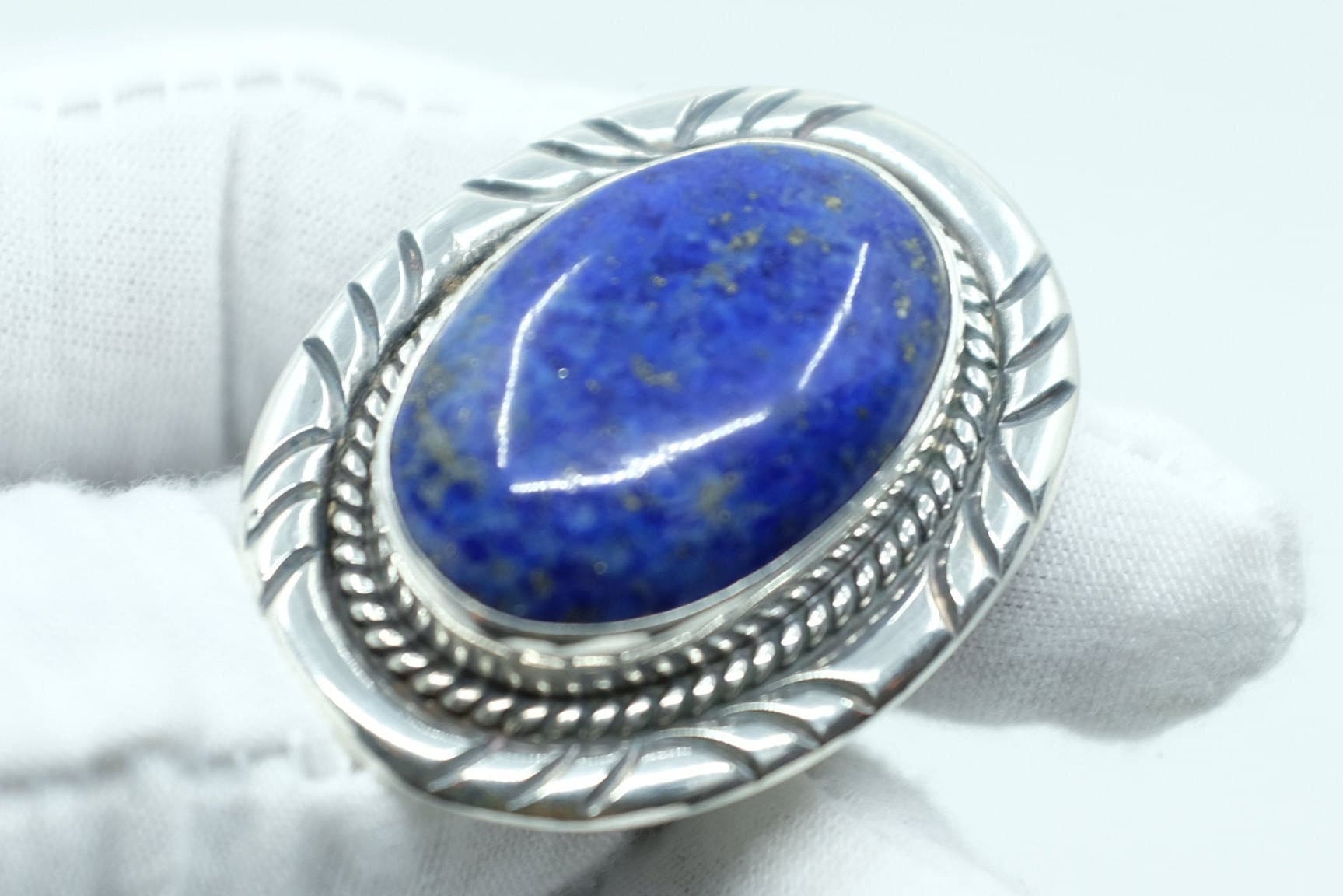 Sterling Silver Lapis Navajo Ring