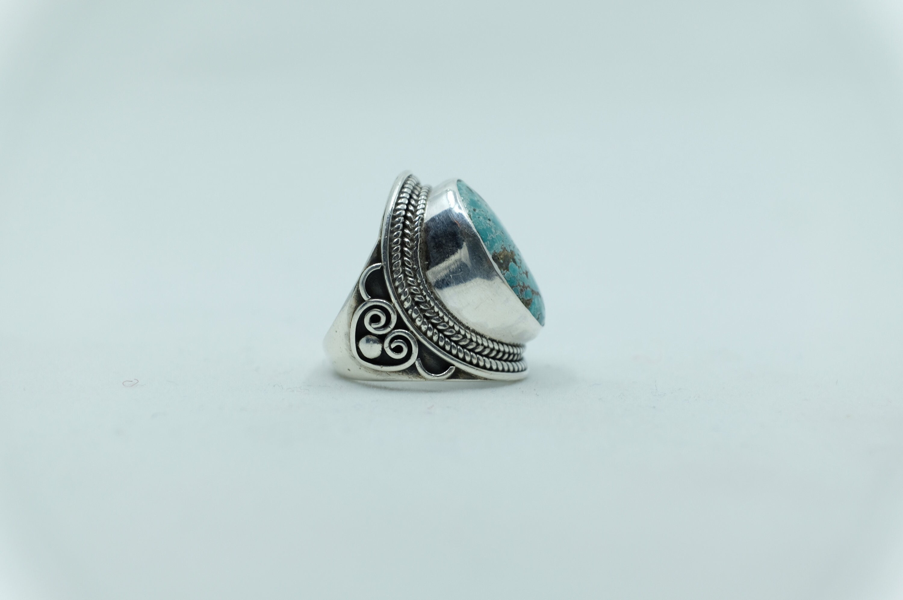 Sterling Silver Turquoise Tibetan Ring