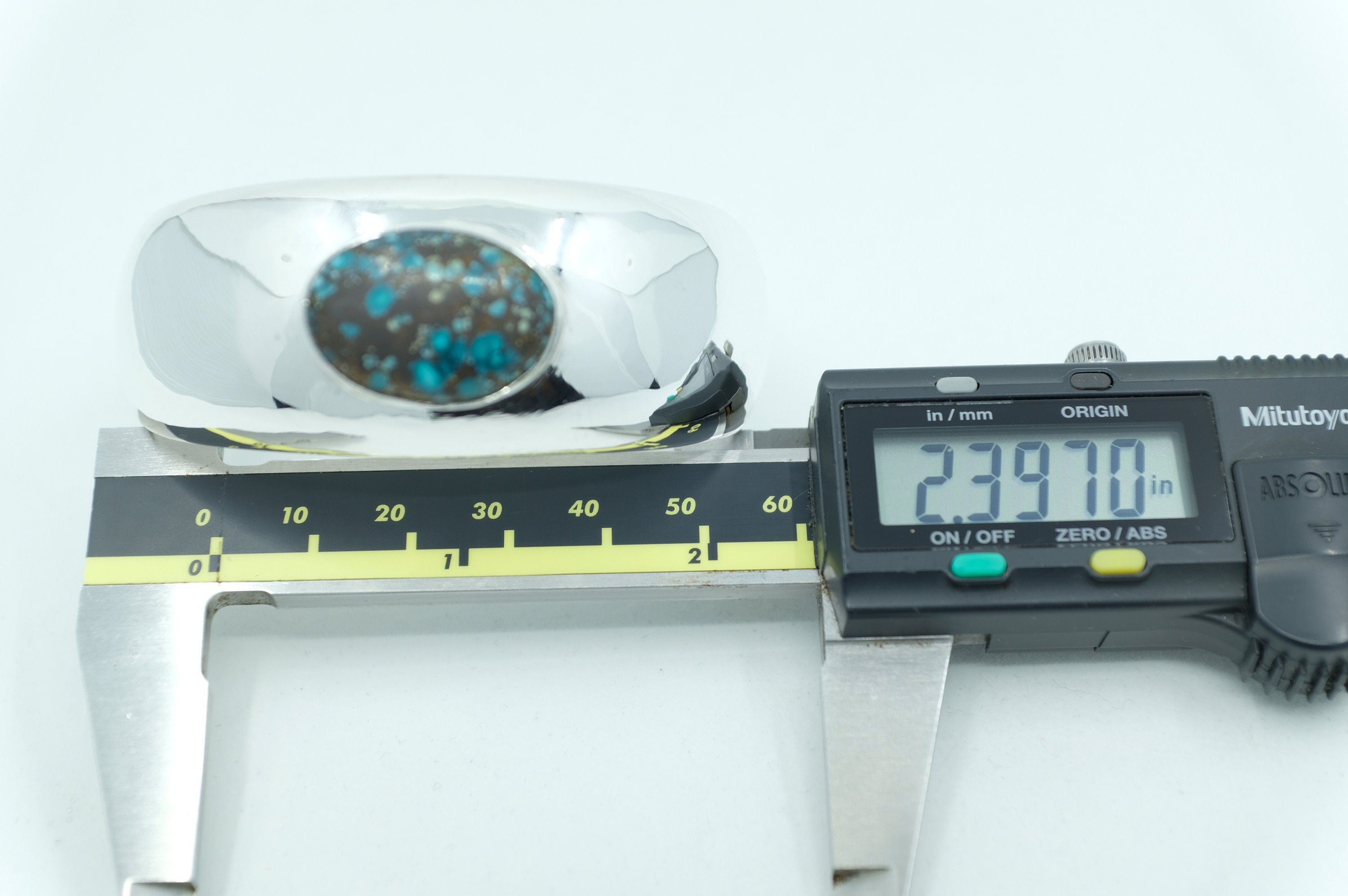 Sterling Silver Spotted Turquoise  Modern Cuff Bracelet