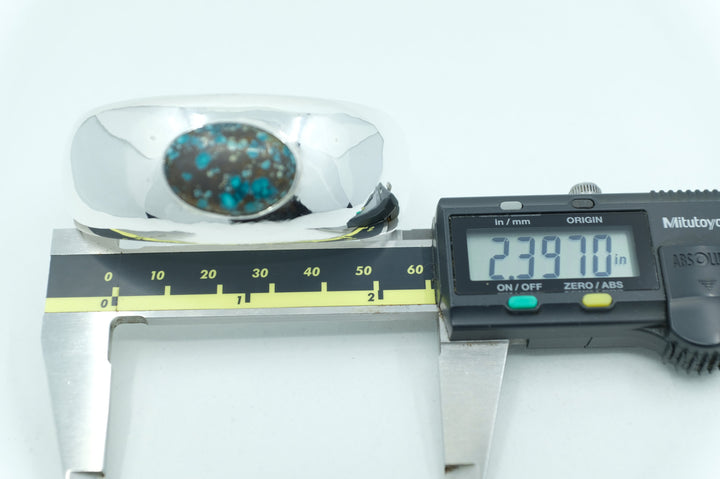 Sterling Silver Spotted Turquoise  Modern Cuff Bracelet