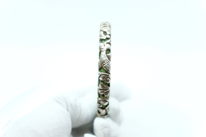 Jade Sterling Silver Bangle