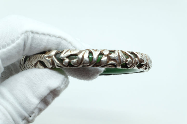 Jade Sterling Silver Bangle