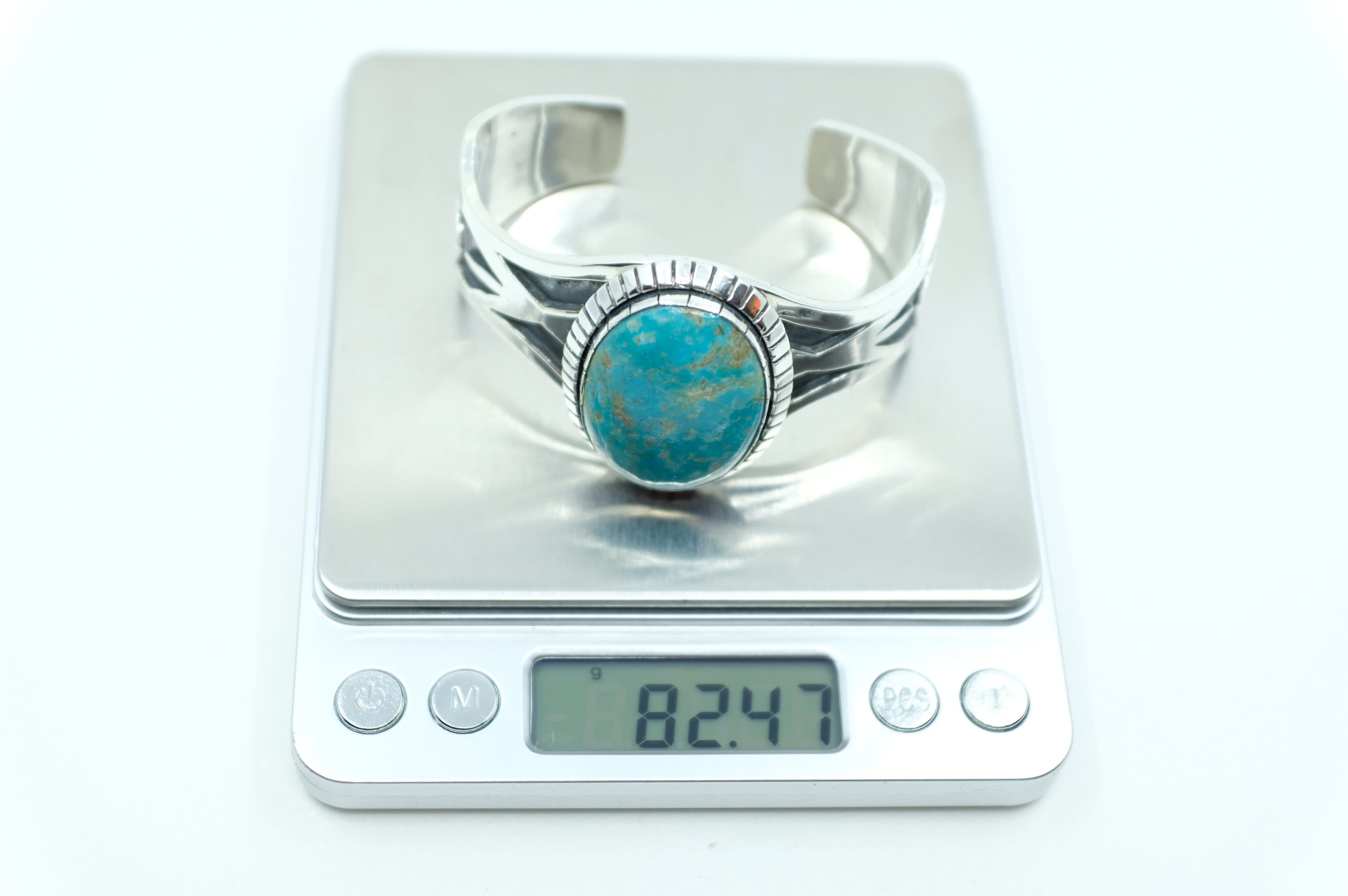 Sterling Silver Nacozari Turquoise Navajo Cuff