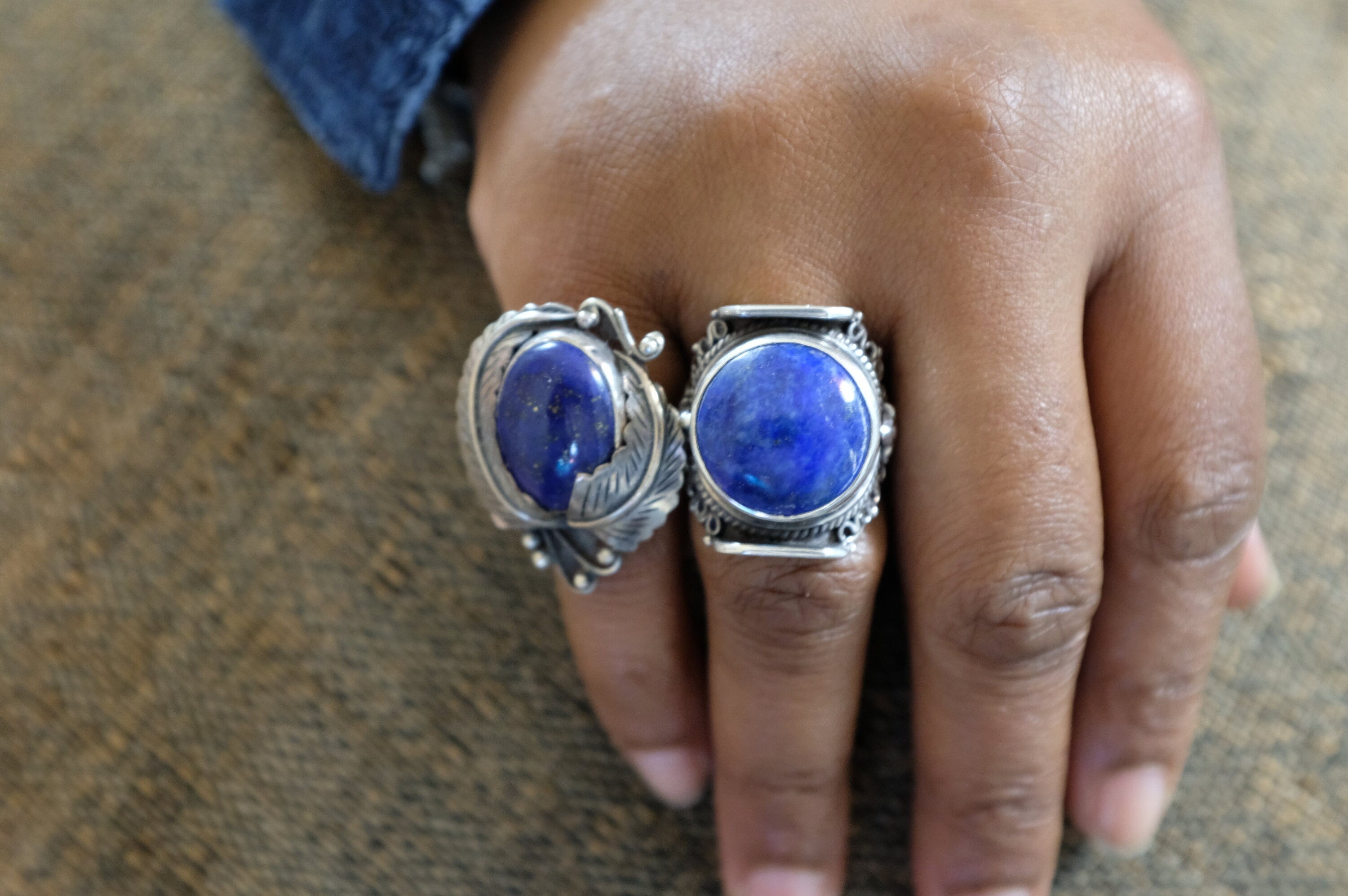 Sterling Silver Lapis Tibetan Ring