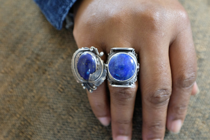 Sterling Silver Lapis Tibetan Ring