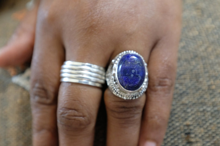 Sterling Silver Balinese Lapis Ring