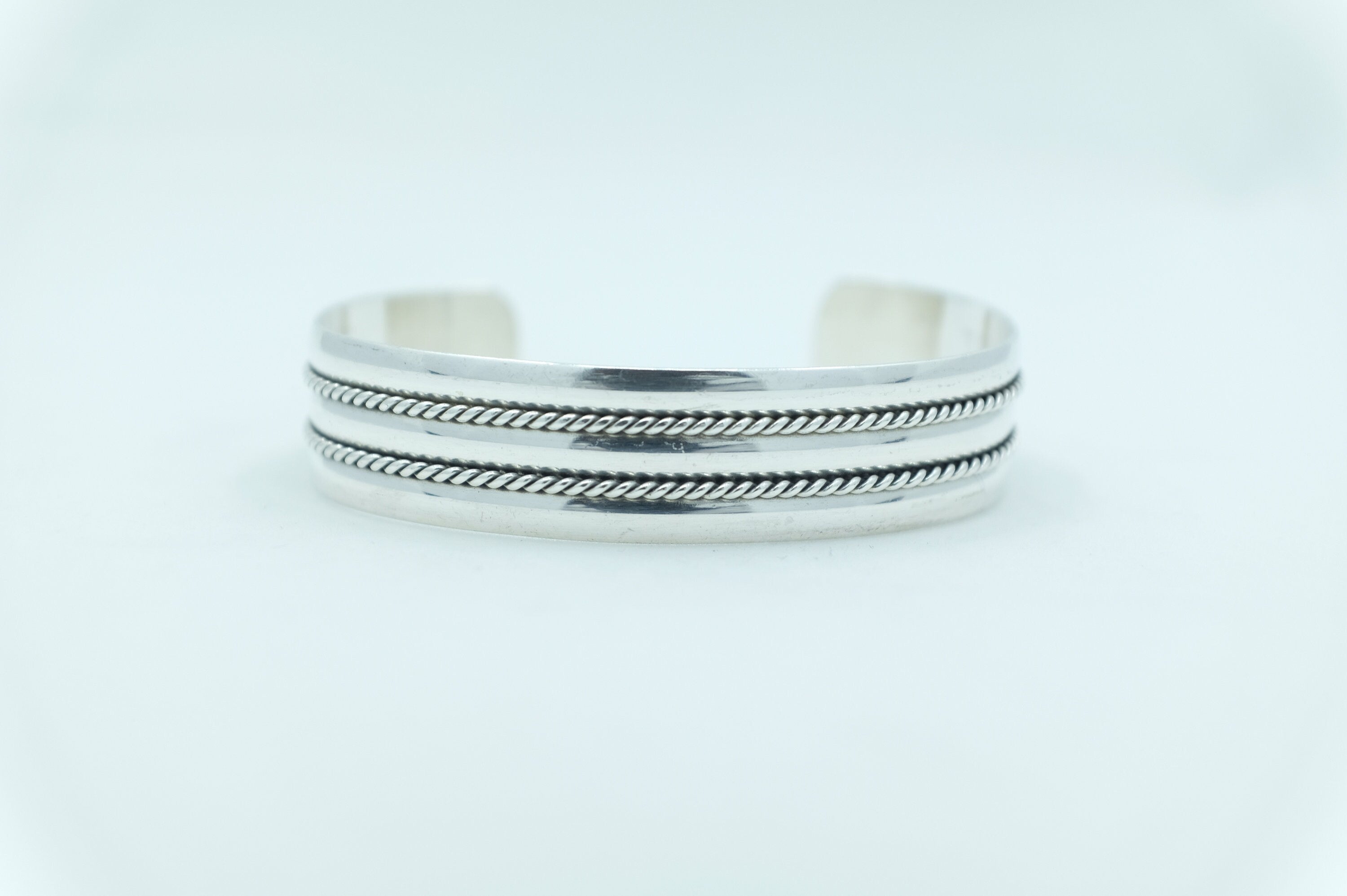 Sterling Silver 2-Rope Cuff Bracelet