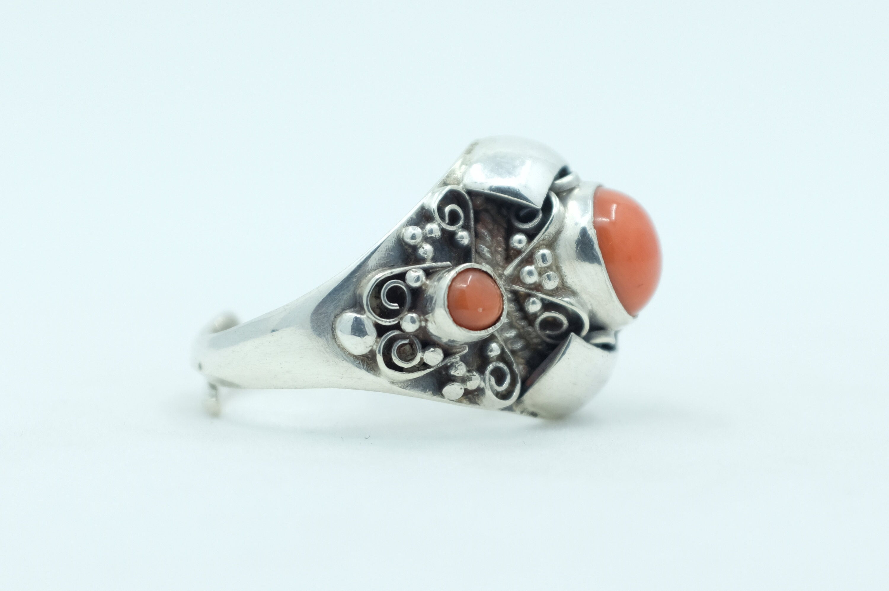 Sterling Silver Nepalese Coral Ring