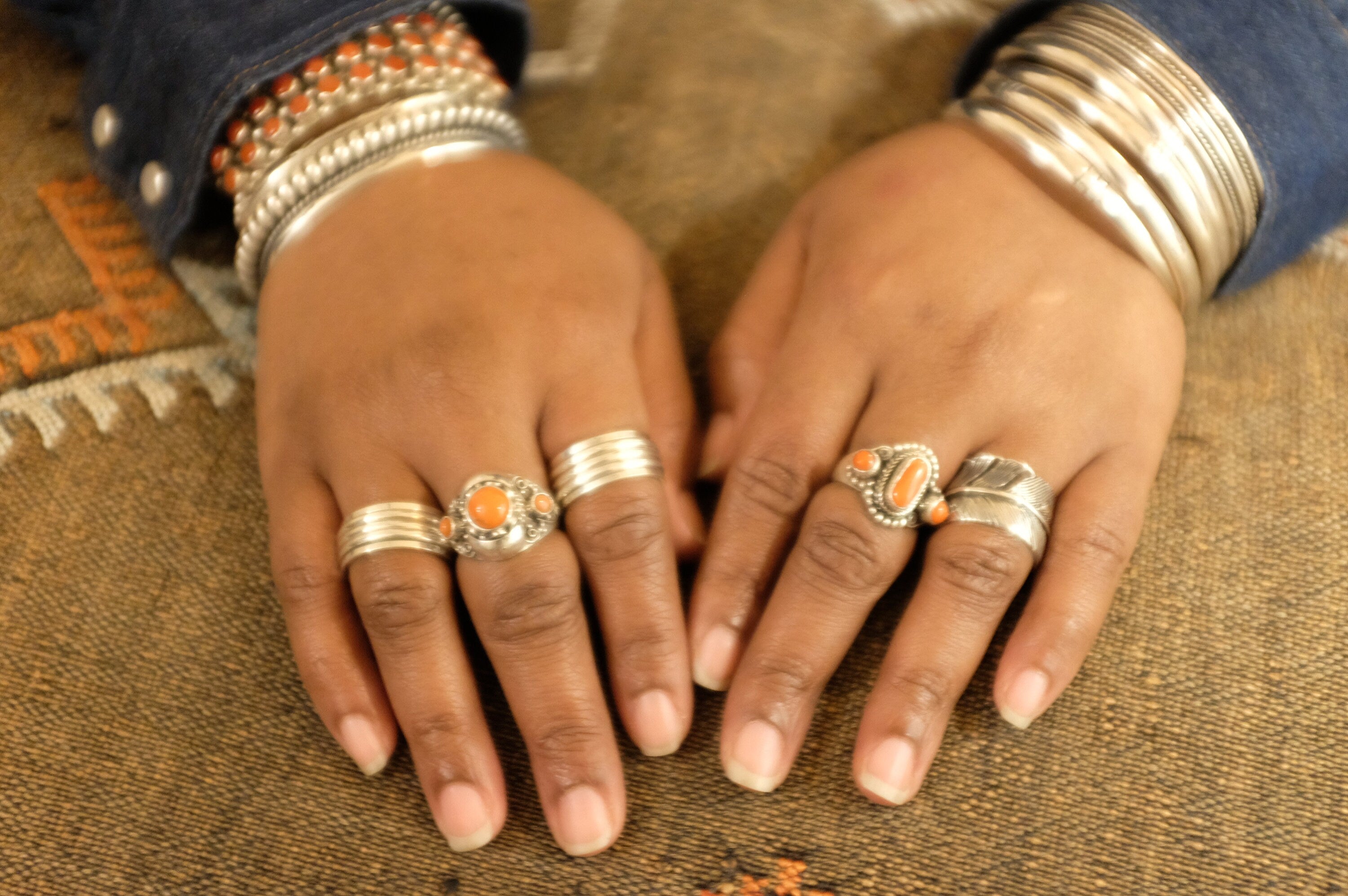 Sterling Silver Nepalese Coral Ring