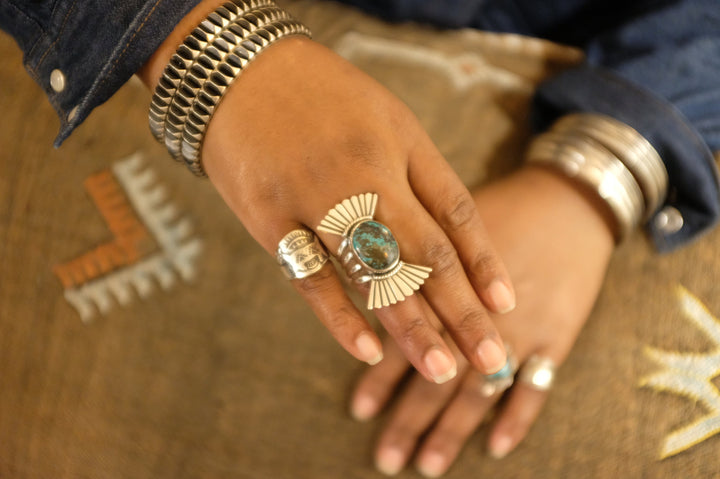 Sterling Silver Turquoise Navajo Ring