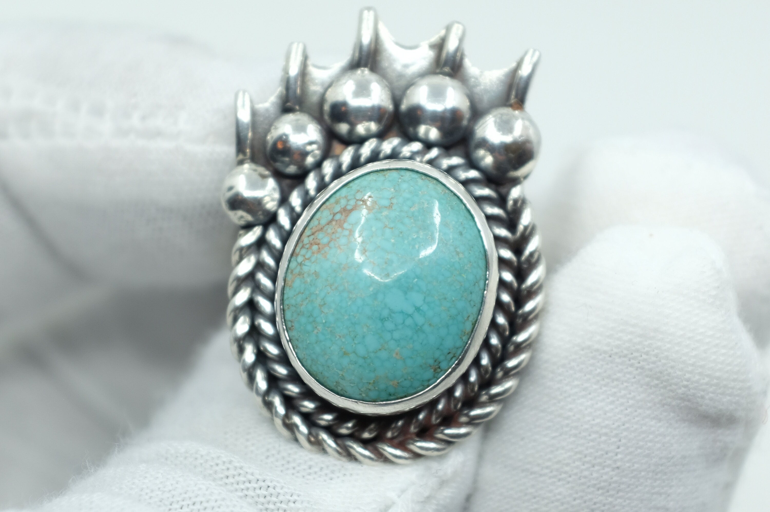 Sterling Silver Turquoise Bear Paw Ring (3)