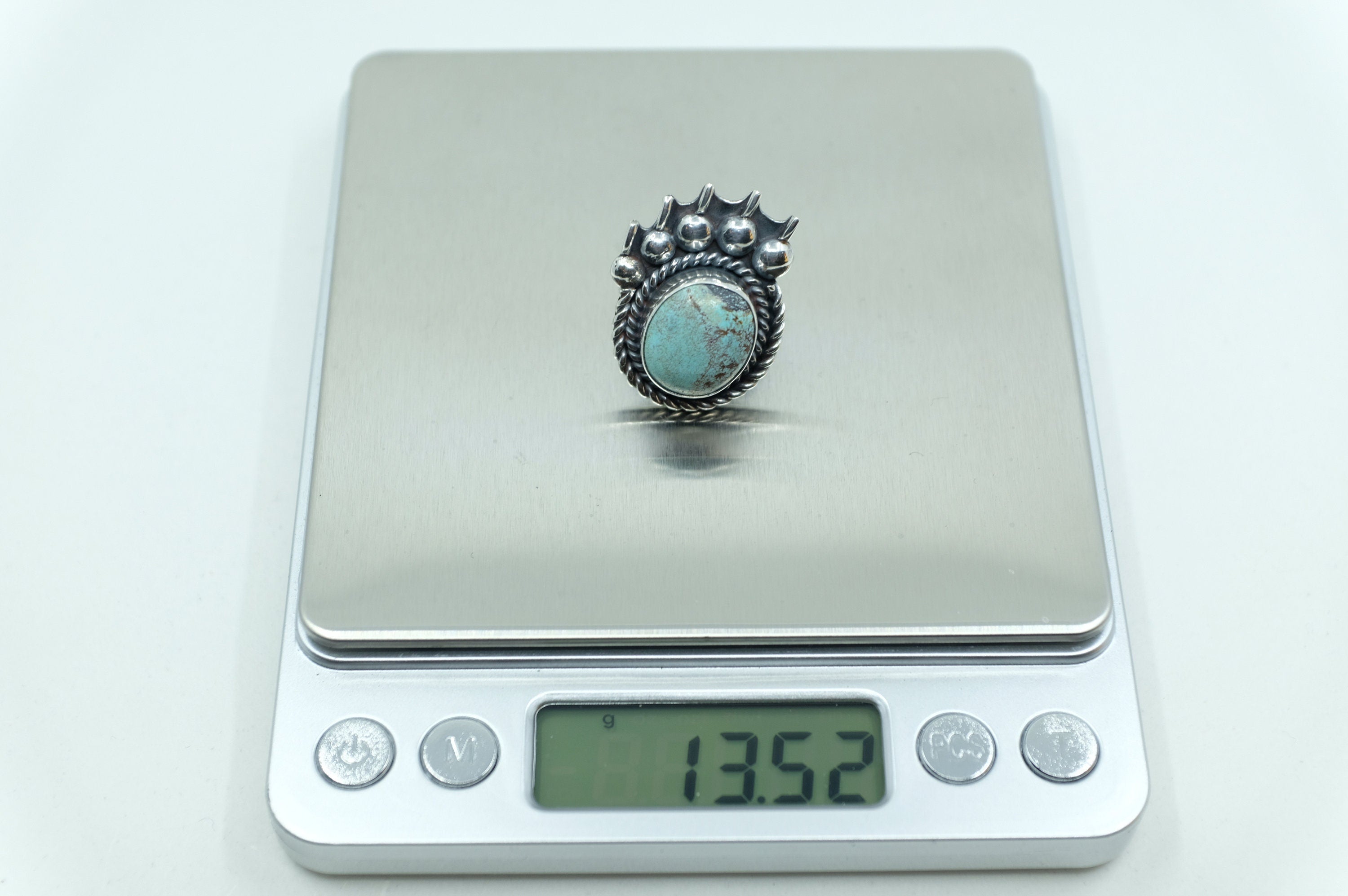 Sterling Silver Turquoise Bear Paw Ring (2)