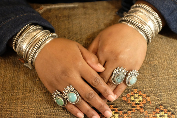 Sterling Silver Turquoise Bear Paw Ring (4)