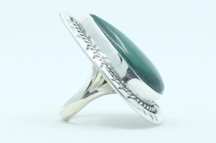 Sterling Silver Malachite Navajo Ring