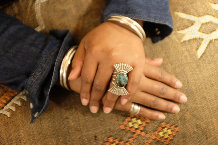 Sterling Silver Turquoise Navajo Ring