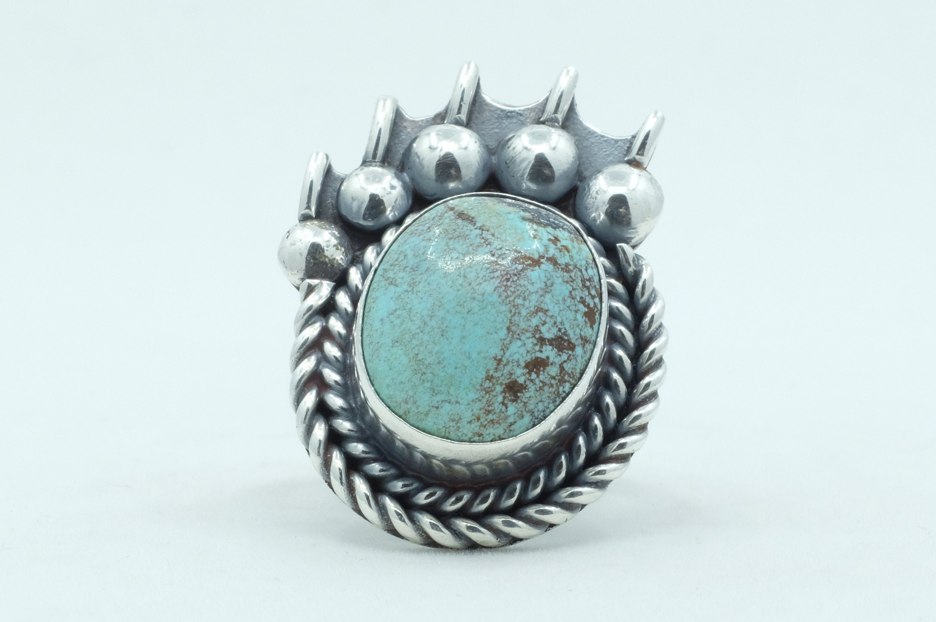 Sterling Silver Turquoise Bear Paw Ring (2)