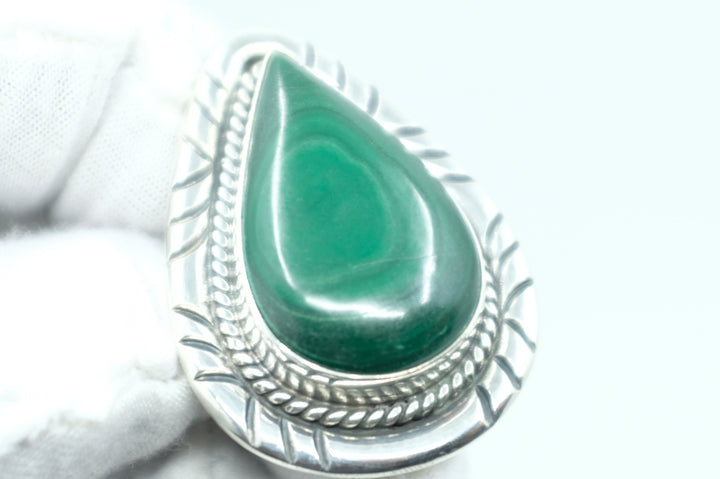 Sterling Silver Malachite Navajo Ring