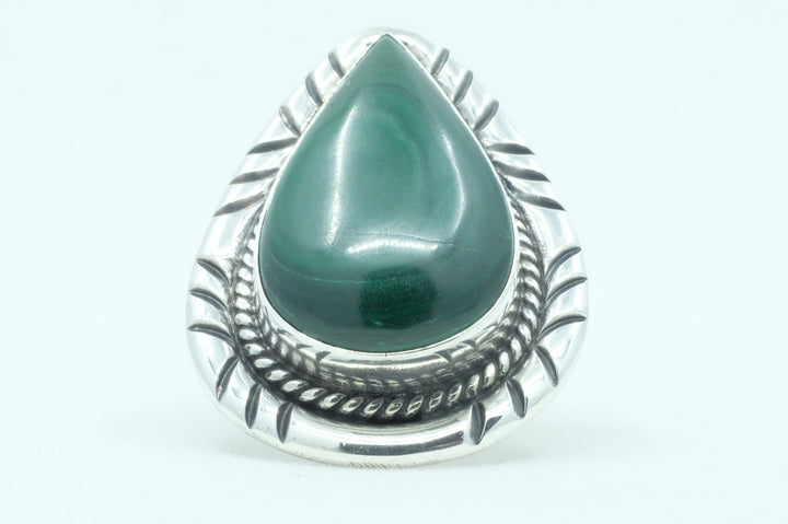 Sterling Silver Malachite Navajo Ring