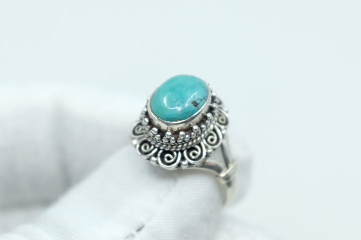 Sterling Silver Balinese Turquoise Ring