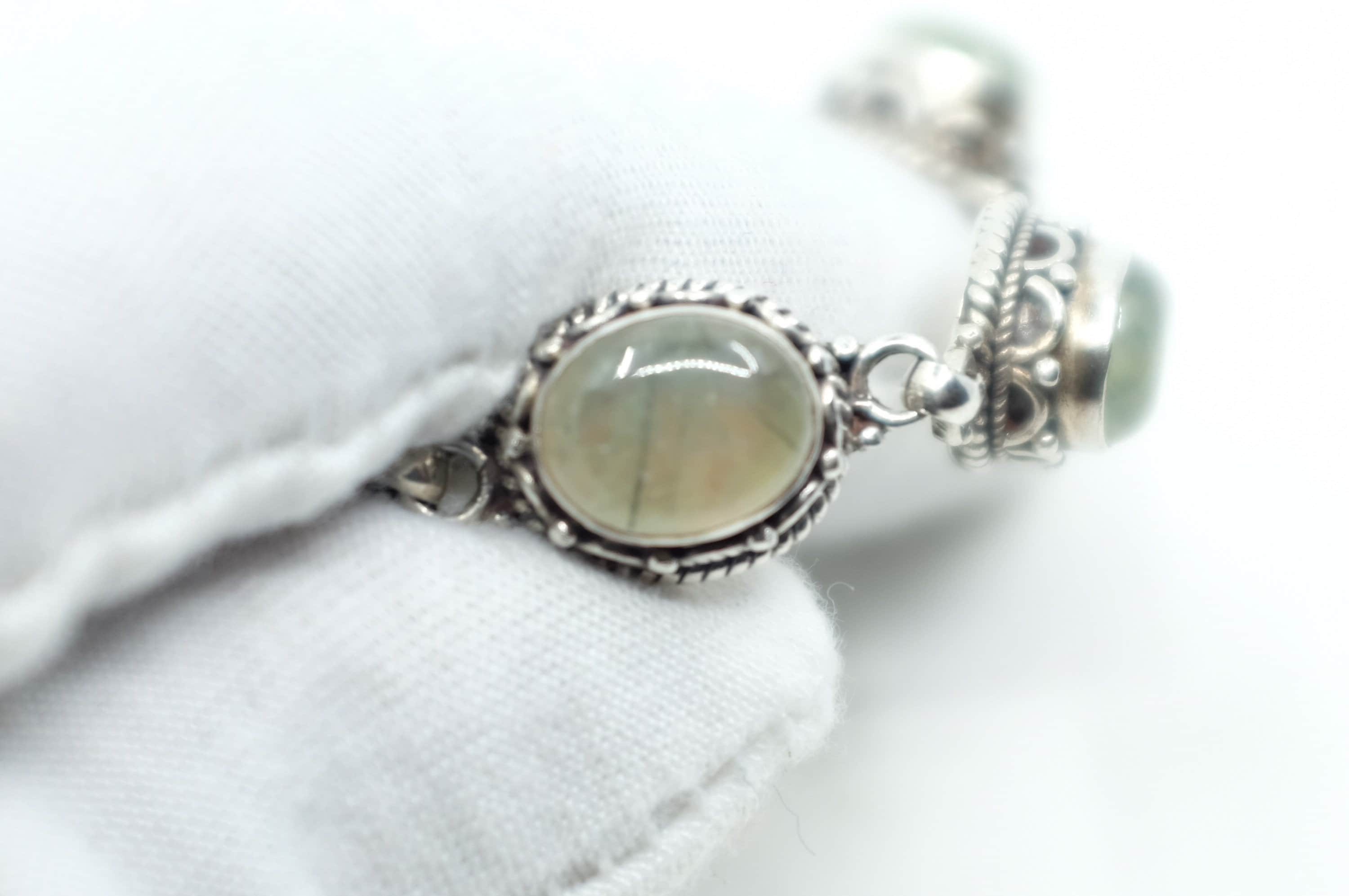 Sterling Silver Prehnite Tennis Bracelet