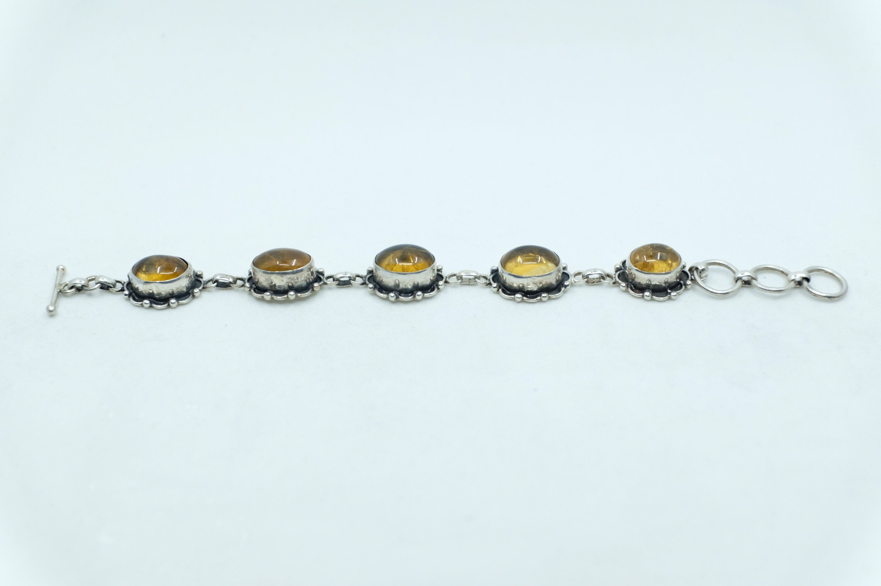 Sterling Silver Amber Tennis Bracelet