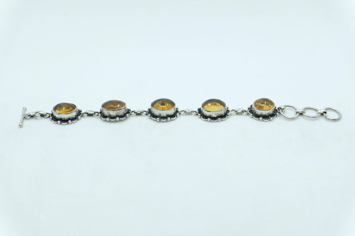 Sterling Silver Amber Tennis Bracelet