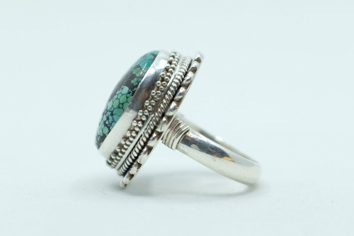 Sterling Silver Hubei Turquoise Balinese Ring