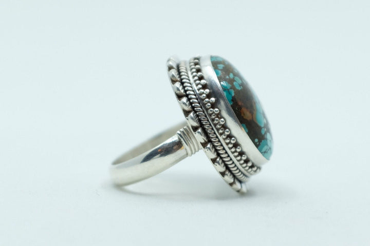 Sterling Silver Hubei Turquoise Balinese Ring