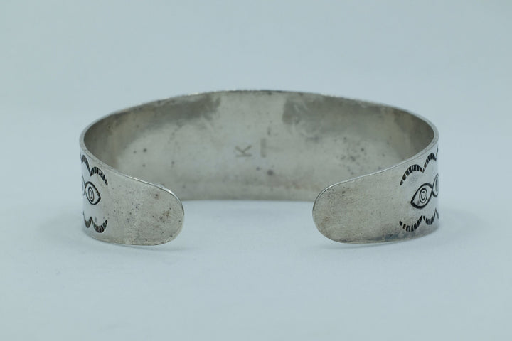 Sterling Silver Fred Harvey Era Thunderbird Cuff Bracelet