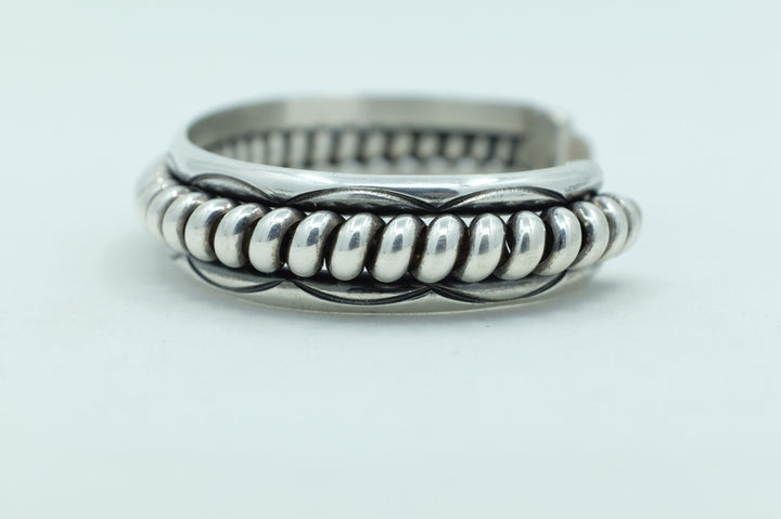 Sterling Silver Tahe Single Rope Navajo Cuff