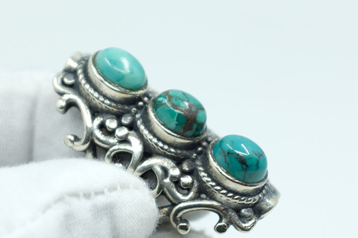 Sterling Silver Turquoise Filigree Ring (1)