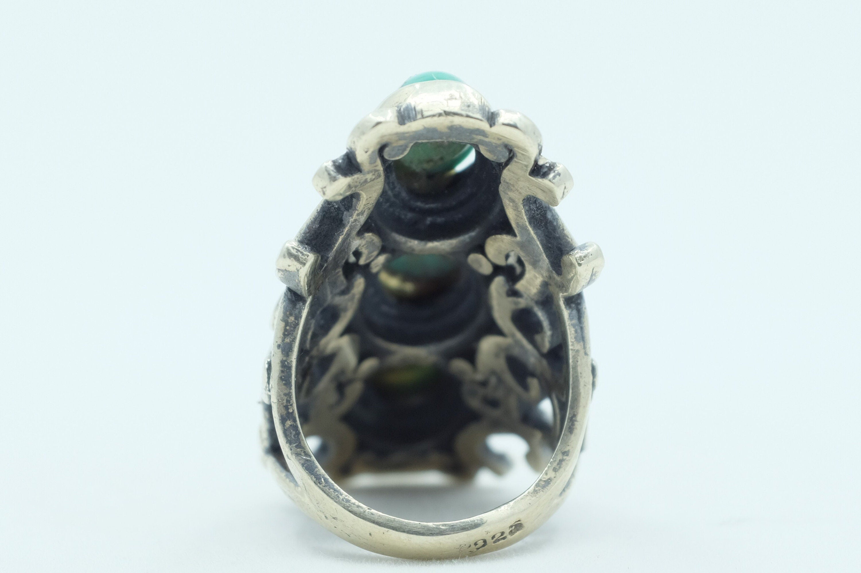 Sterling Silver Turquoise Filigree Ring (3)