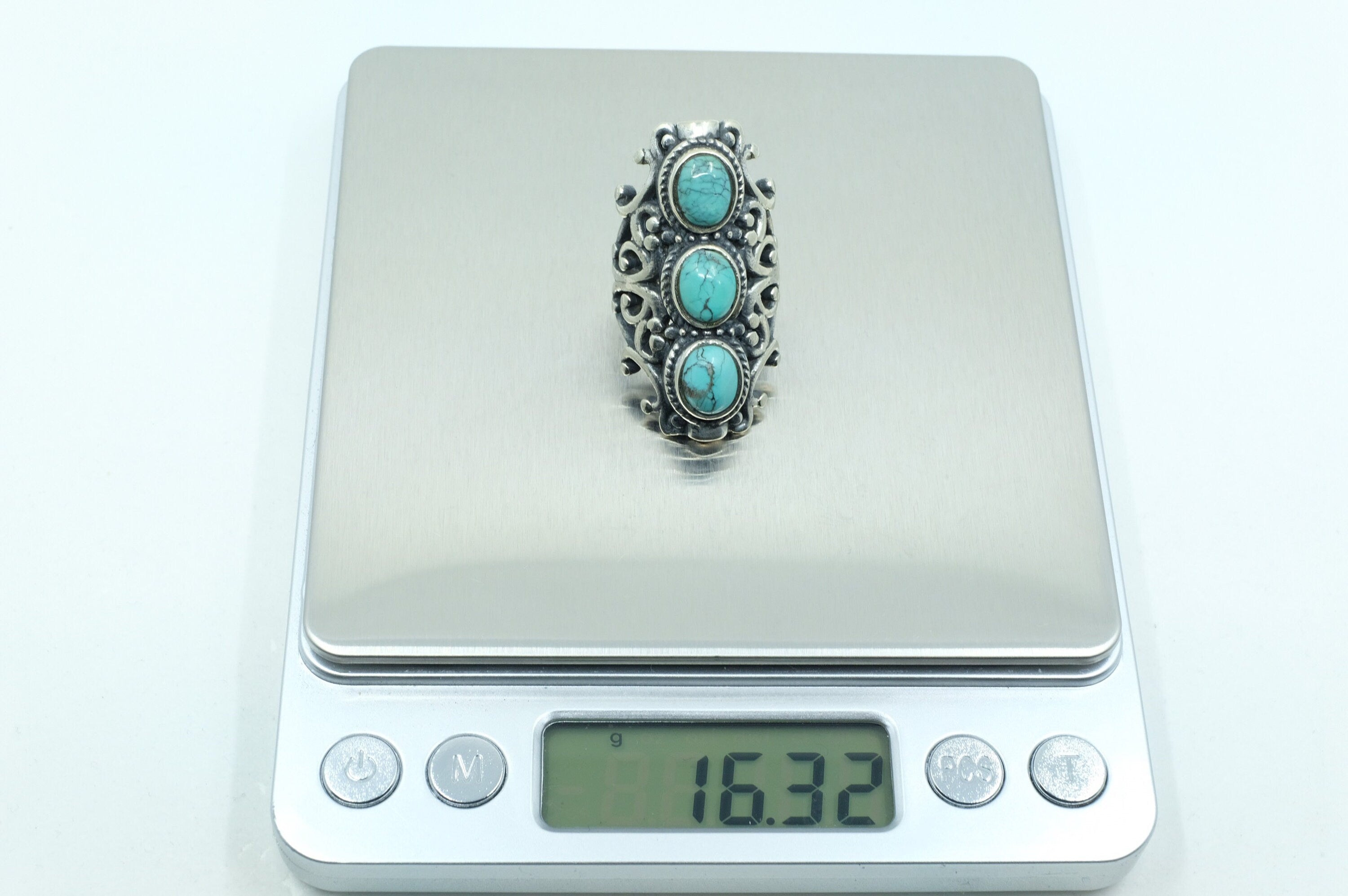 Sterling Silver Turquoise Filigree Ring (4)