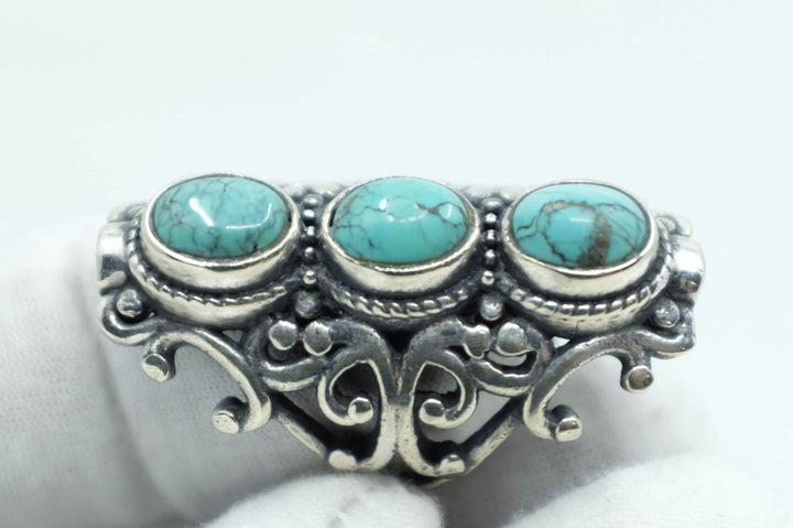 Sterling Silver Turquoise Filigree Ring (4)