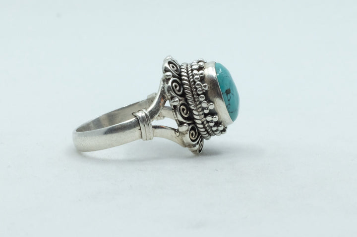 Sterling Silver Balinese Turquoise Ring