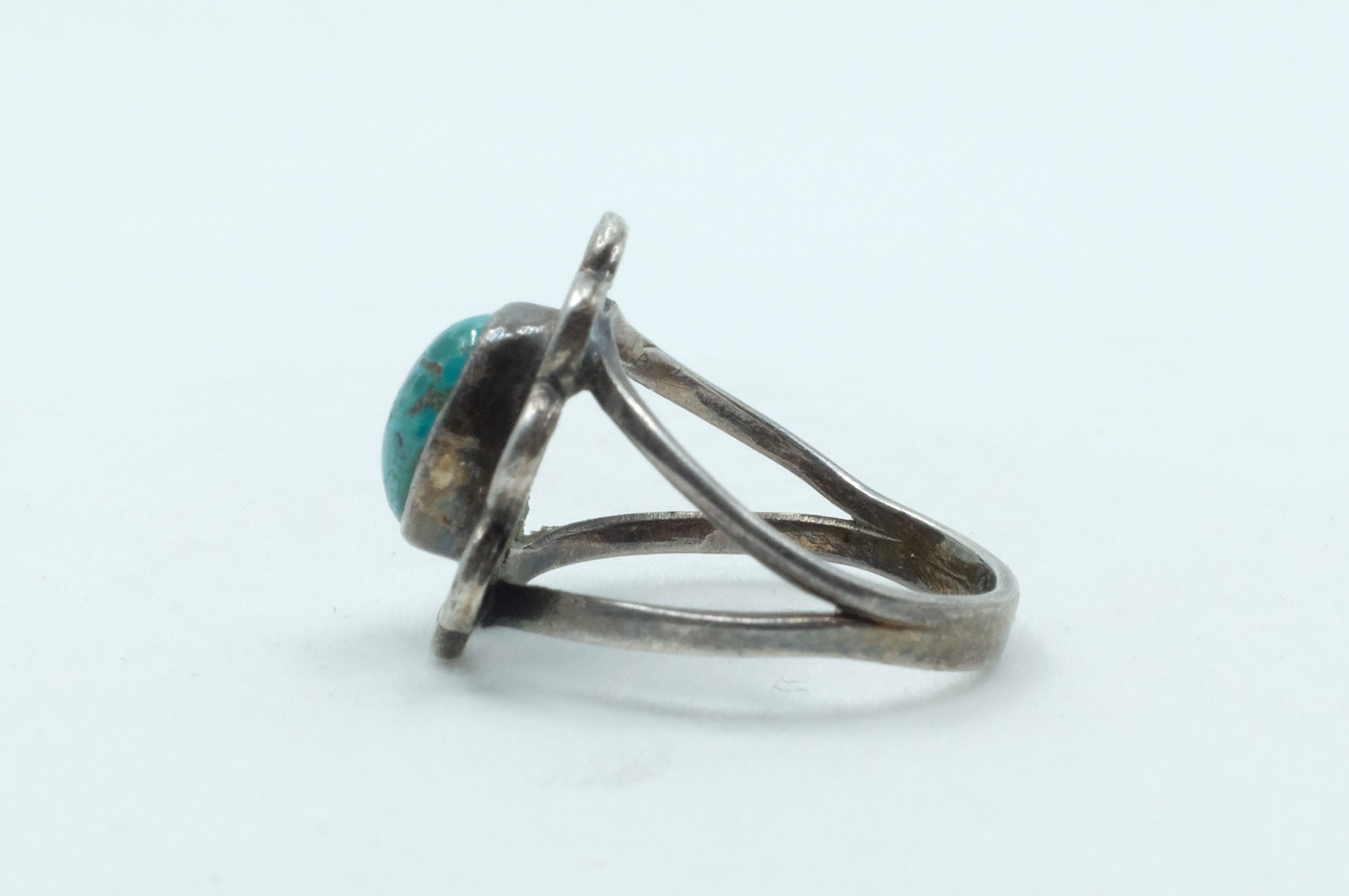 Sterling Silver Fred Harvey Turquoise Ring